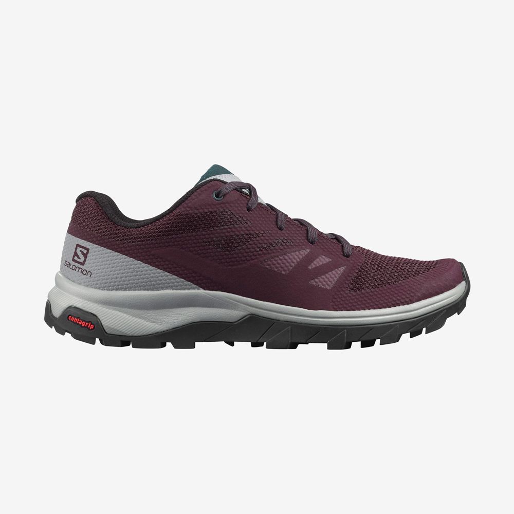 Chaussures De Randonnée Salomon Femme Bordeaux - Salomon OUTLINE - France (7658-AXFML)